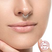 1 Piece Fashion Circle Silver Plating Inlay Zircon Nose Ring main image 6