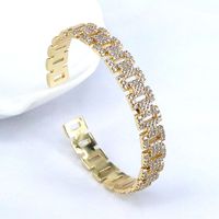 1 Piece Ins Style Star Heart Shape Copper Inlay Zircon Bangle sku image 3