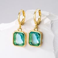 1 Pair Fashion Geometric Plating Copper Zircon 18k Gold Plated Earrings main image 1