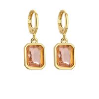 1 Pair Fashion Geometric Plating Copper Zircon 18k Gold Plated Earrings sku image 4