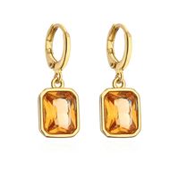 1 Pair Fashion Geometric Plating Copper Zircon 18k Gold Plated Earrings sku image 5