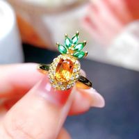 1 Piece 1 Pair Fashion Fruit Copper Plating Zircon Women's Rings Earrings Necklace main image 4