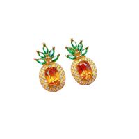 1 Piece 1 Pair Fashion Fruit Copper Plating Zircon Women's Rings Earrings Necklace main image 2