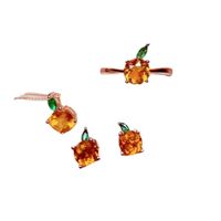 1 Piece 1 Pair Simple Style Fruit Copper Plating Women's Rings Earrings Necklace main image 4