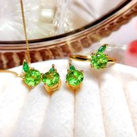1 Piece 1 Pair Simple Style Fruit Copper Plating Women's Rings Earrings Necklace main image 1