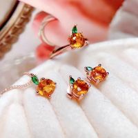 1 Piece 1 Pair Simple Style Fruit Copper Plating Women's Rings Earrings Necklace main image 2