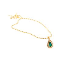Simple Style Water Droplets Artificial Crystal Copper Inlay Zircon Pendant Necklace 1 Piece main image 4