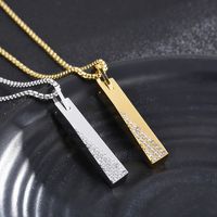 Fashion Geometric Titanium Steel Inlay Artificial Diamond Pendant Necklace 1 Piece main image 1