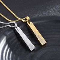 Mode Geometrisch Titan Stahl Inlay Künstlicher Diamant Halskette Mit Anhänger 1 Stück main image 7