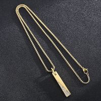 Fashion Geometric Titanium Steel Inlay Artificial Diamond Pendant Necklace 1 Piece main image 3