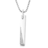 Fashion Geometric Titanium Steel Inlay Artificial Diamond Pendant Necklace 1 Piece sku image 1
