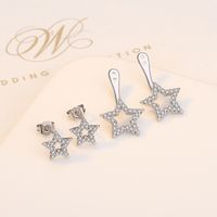 Lady Star Copper Plating Inlay Zircon Ear Studs 1 Pair main image 3