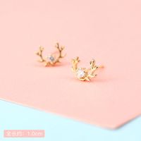 Lady Crown Bow Knot Sterling Silver Plating Inlay Zircon Ear Studs 1 Pair sku image 3