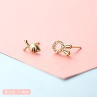 Lady Crown Bow Knot Sterling Silver Plating Inlay Zircon Ear Studs 1 Pair sku image 9