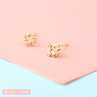 Lady Crown Bow Knot Sterling Silver Plating Inlay Zircon Ear Studs 1 Pair sku image 1