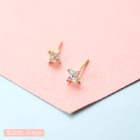 Lady Crown Bow Knot Sterling Silver Plating Inlay Zircon Ear Studs 1 Pair sku image 2