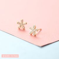 Lady Crown Bow Knot Sterling Silver Plating Inlay Zircon Ear Studs 1 Pair sku image 25