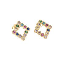 Lady Star Crown Copper Plating Inlay Zircon Ear Studs 1 Pair main image 5