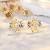 Lady Star Crown Copper Plating Inlay Zircon Ear Studs 1 Pair main image 3