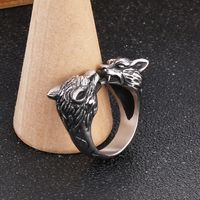 Retro Wolf Stainless Steel Plating Rings 1 Piece main image 8