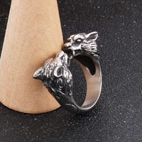 Retro Wolf Stainless Steel Plating Rings 1 Piece main image 7