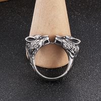 Retro Wolf Stainless Steel Plating Rings 1 Piece main image 4