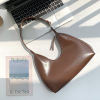 Women's All Seasons Pu Leather Solid Color Fashion Pillow Shape Zipper Underarm Bag sku image 8