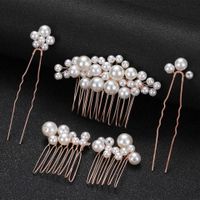 Retro Baroque Pearl Hair Fork Bridal Hairpin Hair Accessories Set sku image 3