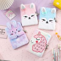 2023 New Cartoon Children's Plush Notebook Unicorn Diary Student Cute Bunny Gift Journal Book main image 6