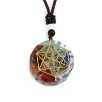 Seven Chakra Fashion Pendant Pendant Synthetic Semi-precious Stone Gravel Sweater Chain sku image 9