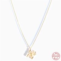 Fashion Letter Sterling Silver Inlay Zircon Pendant Necklace 1 Piece sku image 23