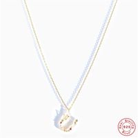 Fashion Letter Sterling Silver Inlay Zircon Pendant Necklace 1 Piece sku image 8