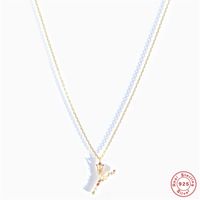 Fashion Letter Sterling Silver Inlay Zircon Pendant Necklace 1 Piece sku image 7