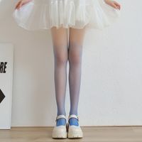 Women's Fashion Gradient Color Cored Wire Spandex Patchwork Tights A Pair sku image 6