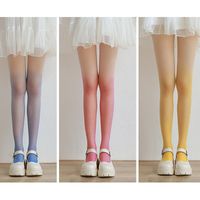 Women's Fashion Gradient Color Cored Wire Spandex Patchwork Tights A Pair main image 2