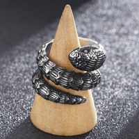 Vintage Style Snake Stainless Steel Plating Open Ring 1 Piece main image 1