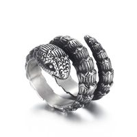 Vintage Style Snake Stainless Steel Plating Open Ring 1 Piece sku image 1