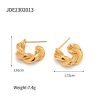 Fashion Twist Stainless Steel Plating Ear Studs 1 Pair main image 2