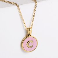 304 Stainless Steel 18K Gold Plated Fashion Plating Letter Shell Pendant Necklace sku image 1