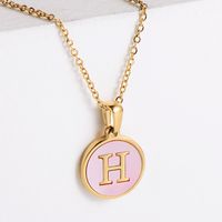 304 Stainless Steel 18K Gold Plated Fashion Plating Letter Shell Pendant Necklace sku image 4
