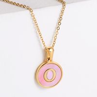 304 Stainless Steel 18K Gold Plated Fashion Plating Letter Shell Pendant Necklace sku image 9