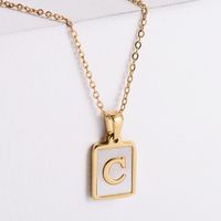 304 Stainless Steel 18K Gold Plated Simple Style Plating Letter Shell Pendant Necklace sku image 3