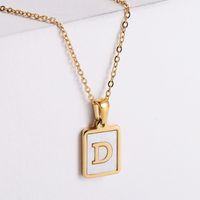 304 Stainless Steel 18K Gold Plated Simple Style Plating Letter Shell Pendant Necklace sku image 4