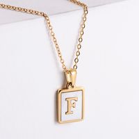 304 Stainless Steel 18K Gold Plated Simple Style Plating Letter Shell Pendant Necklace sku image 6