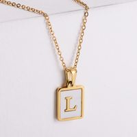 304 Stainless Steel 18K Gold Plated Simple Style Plating Letter Shell Pendant Necklace sku image 12