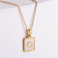 304 Stainless Steel 18K Gold Plated Simple Style Plating Letter Shell Pendant Necklace sku image 14