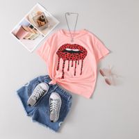 Casual Mouth Cotton T-shirts & Blouses sku image 1