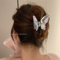 Mode Papillon Plastique Placage Griffes De Cheveux 1 Pièce main image 4