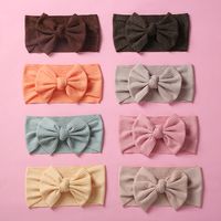 Knitted Sunken Stripe Hair Band Solid Color Bow Knot Stretch Sunken Stripe Knitted Fabric Sewing Hair Band 1 Piece main image 5