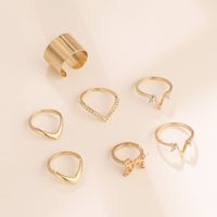 1 Set Fashion Butterfly Alloy Plating Hollow Out Inlay Rhinestones Women's Rings main image 3